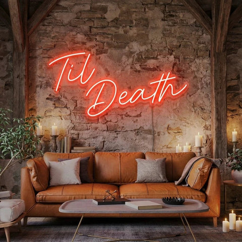 Til Death Led Neon Sign Light, Neon Sign Wedding, Neon Sign Wedding Backdrop