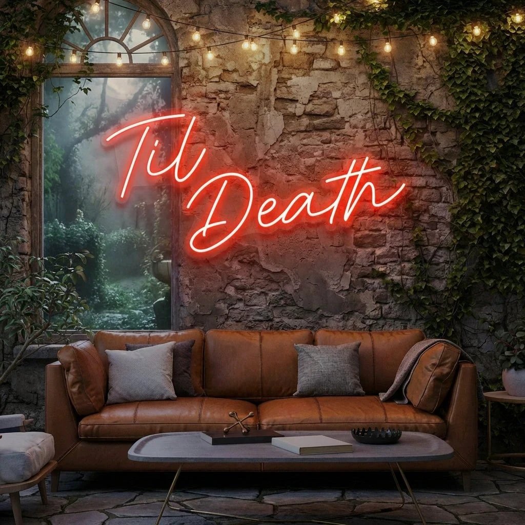 Til Death Led Neon Sign Light, Neon Sign Wedding, Neon Sign Wedding Backdrop