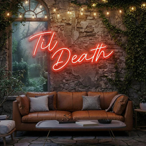 Til Death Led Neon Sign Light, Neon Sign Wedding, Neon Sign Wedding Backdrop