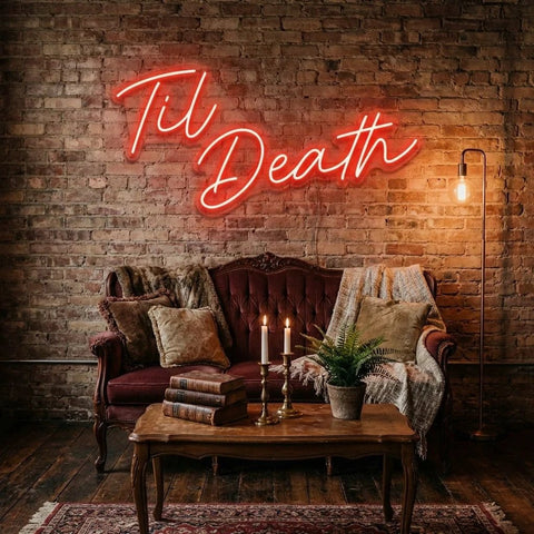 Til Death Led Neon Sign Light, Neon Sign Wedding, Neon Sign Wedding Backdrop