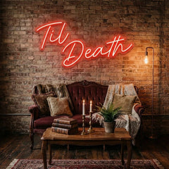 Til Death Led Neon Sign Light, Neon Sign Wedding, Neon Sign Wedding Backdrop