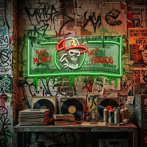 Money's Power Collapse Art LED Neon Sign Light Pop Art