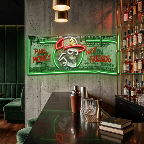 Money's Power Collapse Art LED Neon Sign Light Pop Art
