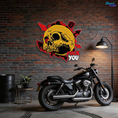 Dirty Skull With Graffity Neon Sign Light Artwork