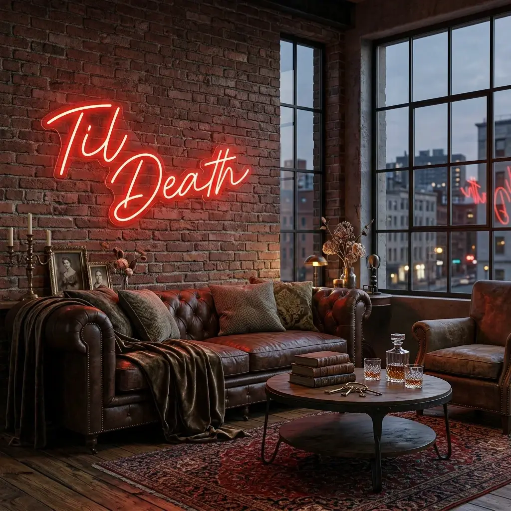 Til Death Led Neon Sign Light, Neon Sign Wedding, Neon Sign Wedding Backdrop