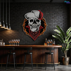 Head of the Dead: Neon Skull with Hat Neon Sign Light Artwork