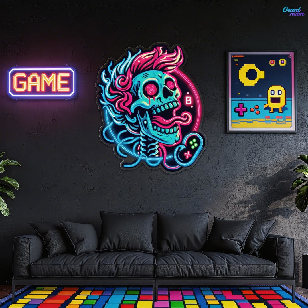 No Game No Light Crazy Skull Neon Sign Light Artwork