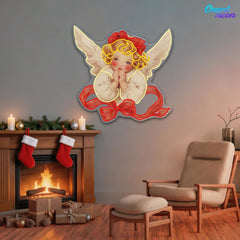 Angelic Blessings for a Peaceful Christmas Neon Light Artwork