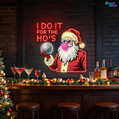 Santa Claus Chewing Gum Christmas Decoration Neon Sign Light Artwork