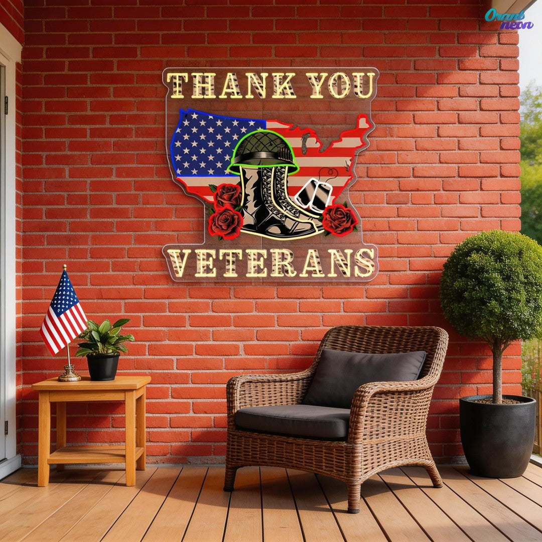 Veteran's Valor and Divine Light Neon Sign Light Artwork