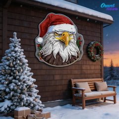 American Christmas: Eagle's Merry Flight Neon Sign Light Artwork