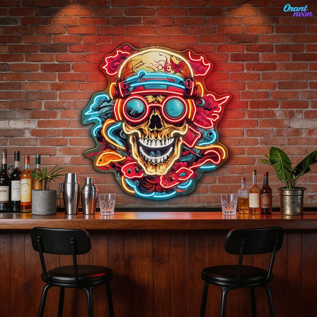 Shinigami Glow: The Art of Life and Death Neon Sign Light Artwork