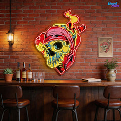 Skull & Love: A Neon Romance Neon Sign Light Artwork