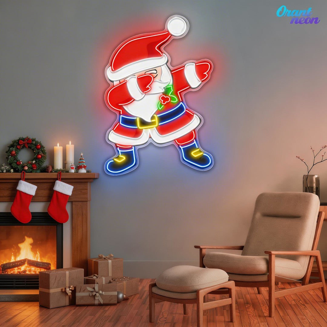 Dabbin' Santa Style Neon Sign Light Artwork