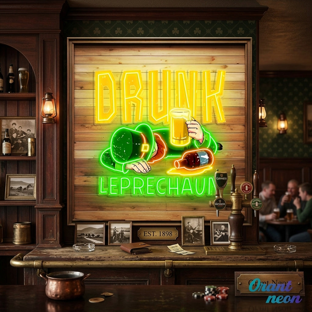 Patrick's Day Fainted Drunken Goblin Led Neon Acrylic Artwork