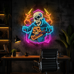 Skull Beats: Neon Vibes from the Grave Neon Sign Light Artwork