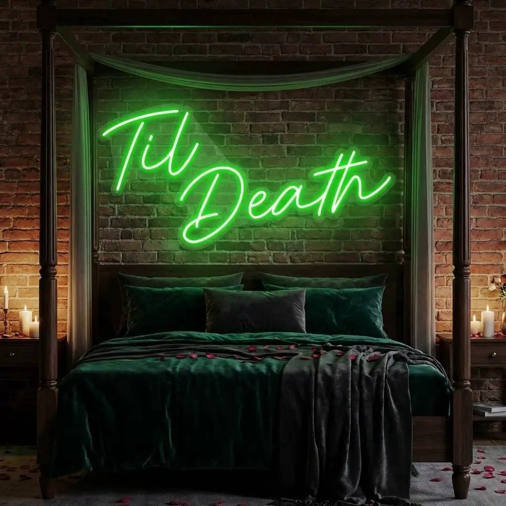 Til Death Led Neon Sign Light, Neon Sign Wedding, Neon Sign Wedding Backdrop