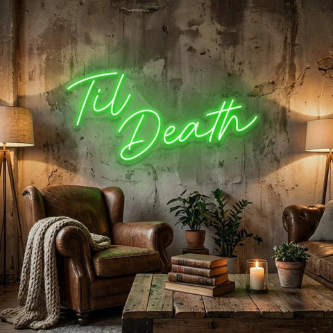 Til Death Led Neon Sign Light, Neon Sign Wedding, Neon Sign Wedding Backdrop