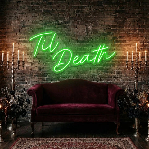 Til Death Led Neon Sign Light, Neon Sign Wedding, Neon Sign Wedding Backdrop