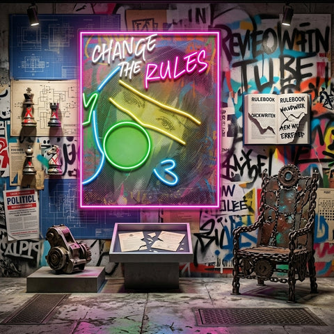 Rebelious Change The Rule Collapse Art LED Neon Sign Light Pop Art