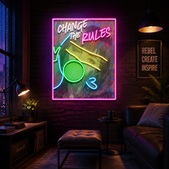 Rebelious Change The Rule Collapse Art LED Neon Sign Light Pop Art