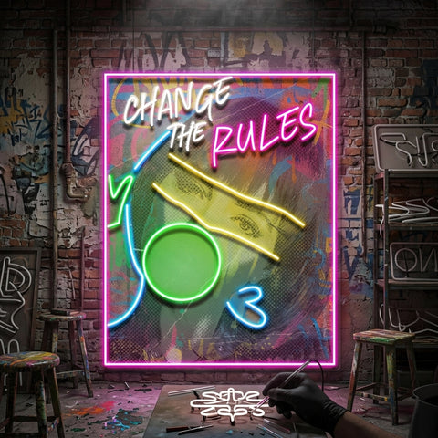 Rebelious Change The Rule Collapse Art LED Neon Sign Light Pop Art