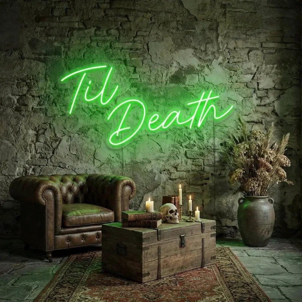 Til Death Led Neon Sign Light, Neon Sign Wedding, Neon Sign Wedding Backdrop