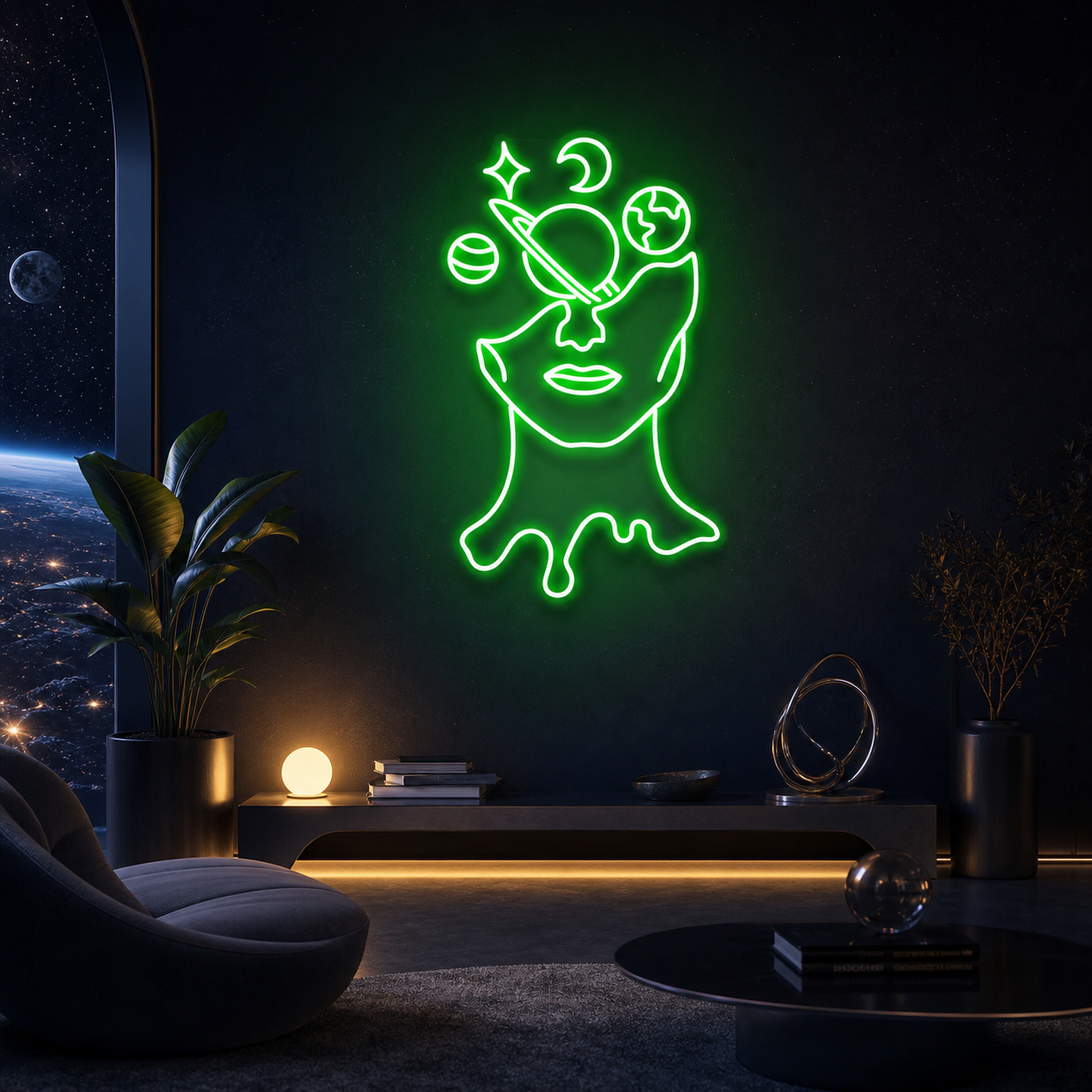 Galaxy Brain Led Neon Sign Light