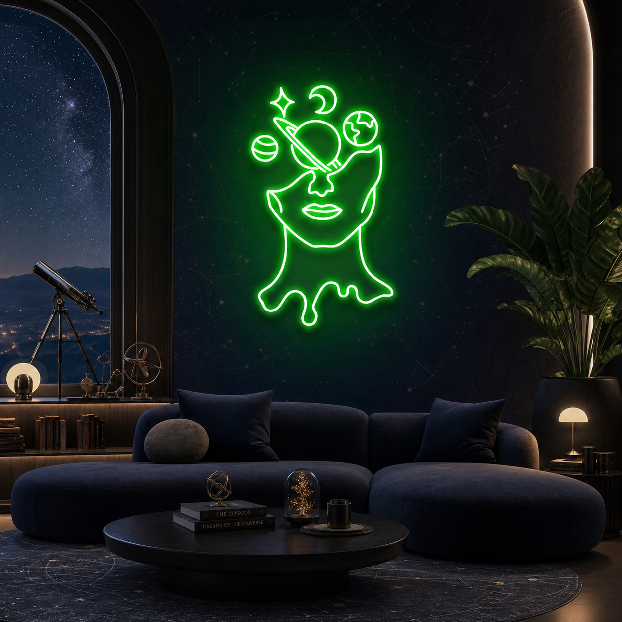 Galaxy Brain Led Neon Sign Light