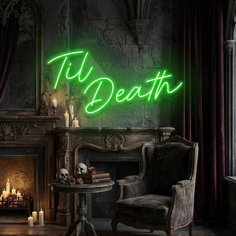 Til Death Led Neon Sign Light, Neon Sign Wedding, Neon Sign Wedding Backdrop