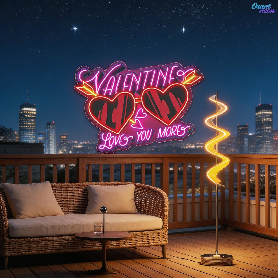 Through Glasses, Straight to the Heart Best Gift For Valentine Neon Sight Light Artwork