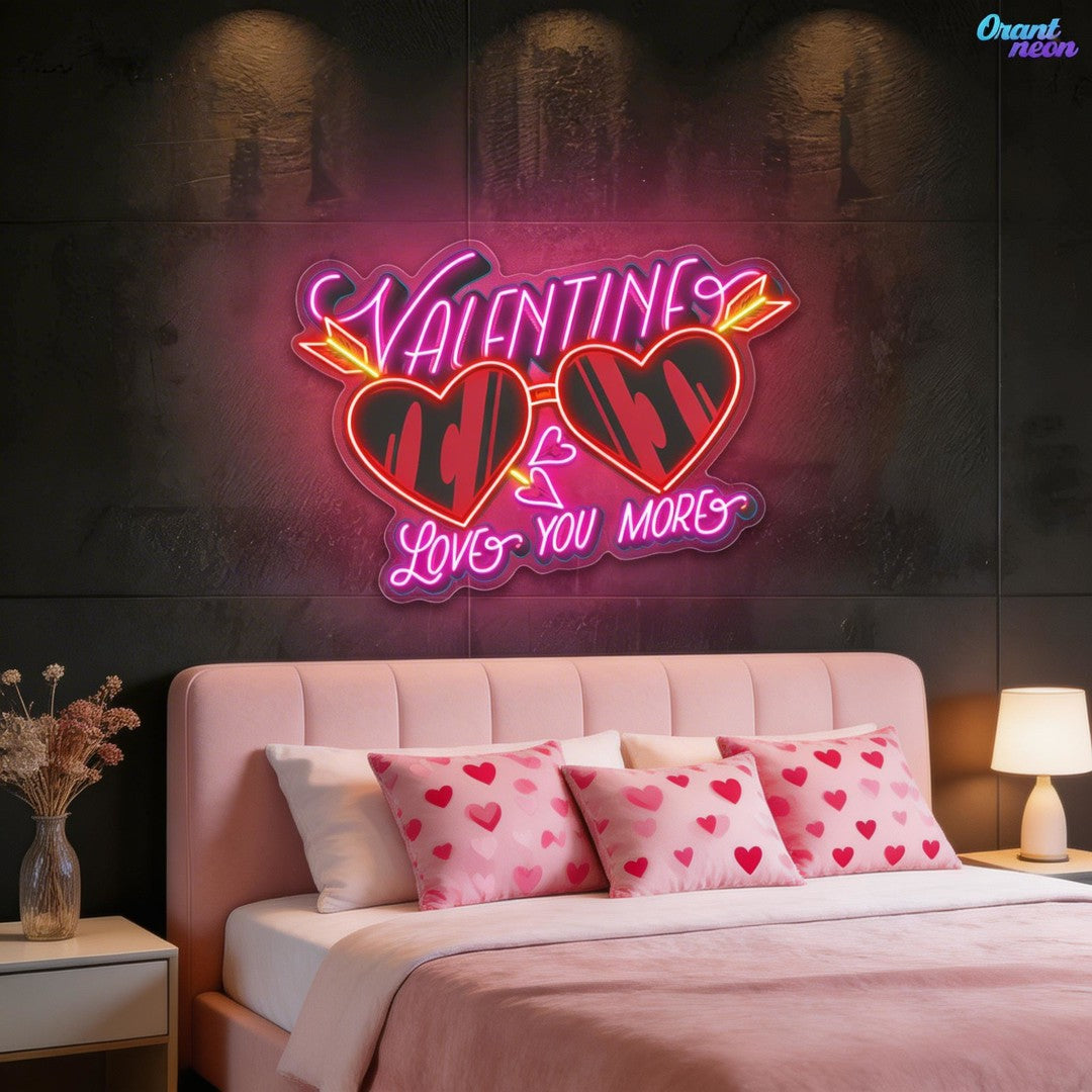 Through Glasses, Straight to the Heart Best Gift For Valentine Neon Sight Light Artwork