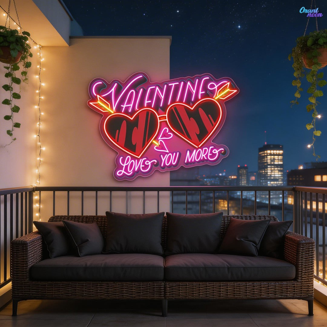 Through Glasses, Straight to the Heart Best Gift For Valentine Neon Sight Light Artwork