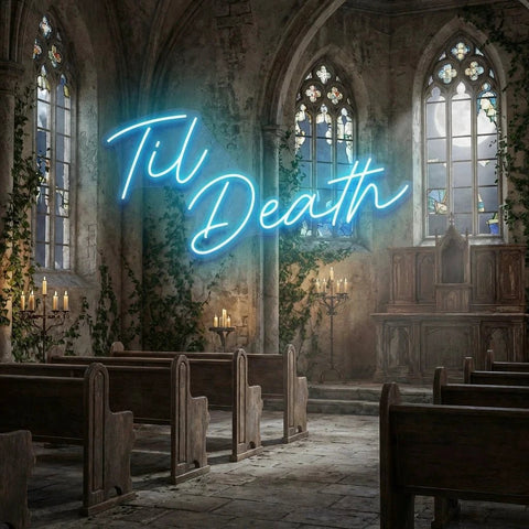 Til Death Led Neon Sign Light, Neon Sign Wedding, Neon Sign Wedding Backdrop