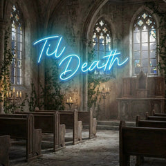 Til Death Led Neon Sign Light, Neon Sign Wedding, Neon Sign Wedding Backdrop
