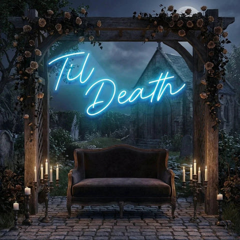 Til Death Led Neon Sign Light, Neon Sign Wedding, Neon Sign Wedding Backdrop