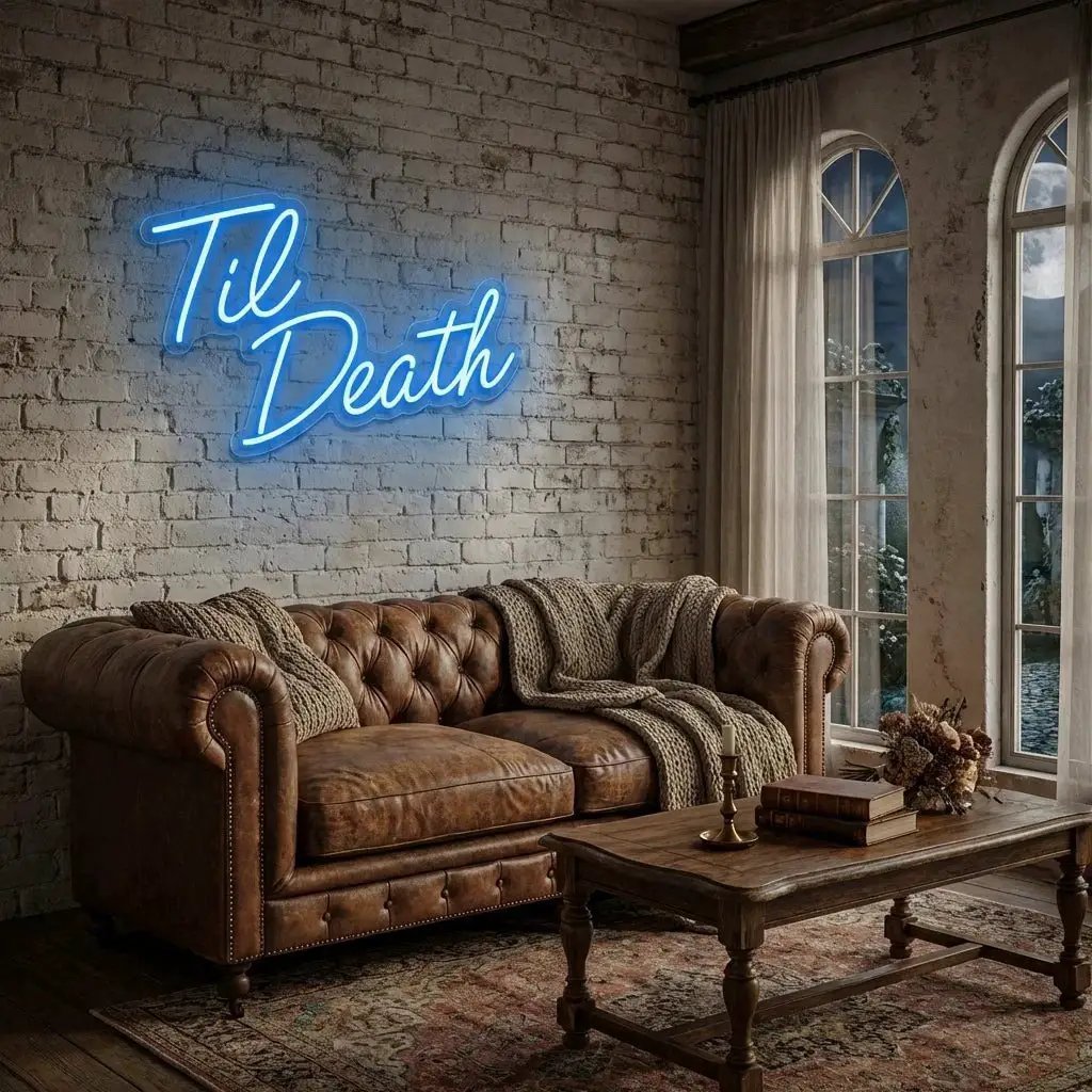 Til Death Led Neon Sign Light, Neon Sign Wedding, Neon Sign Wedding Backdrop