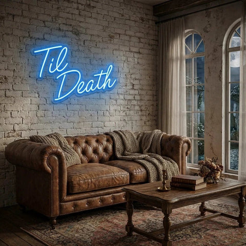 Til Death Led Neon Sign Light, Neon Sign Wedding, Neon Sign Wedding Backdrop