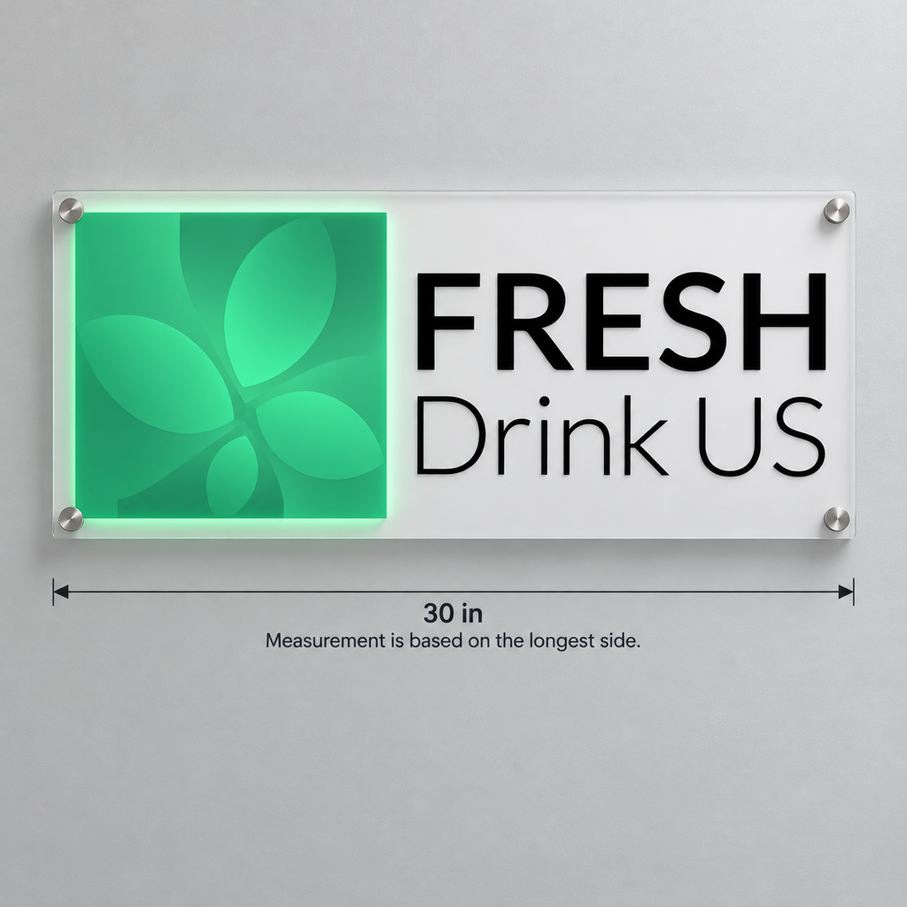 FRESH Drink US Botanical Logo - Custom LED Neon Sign