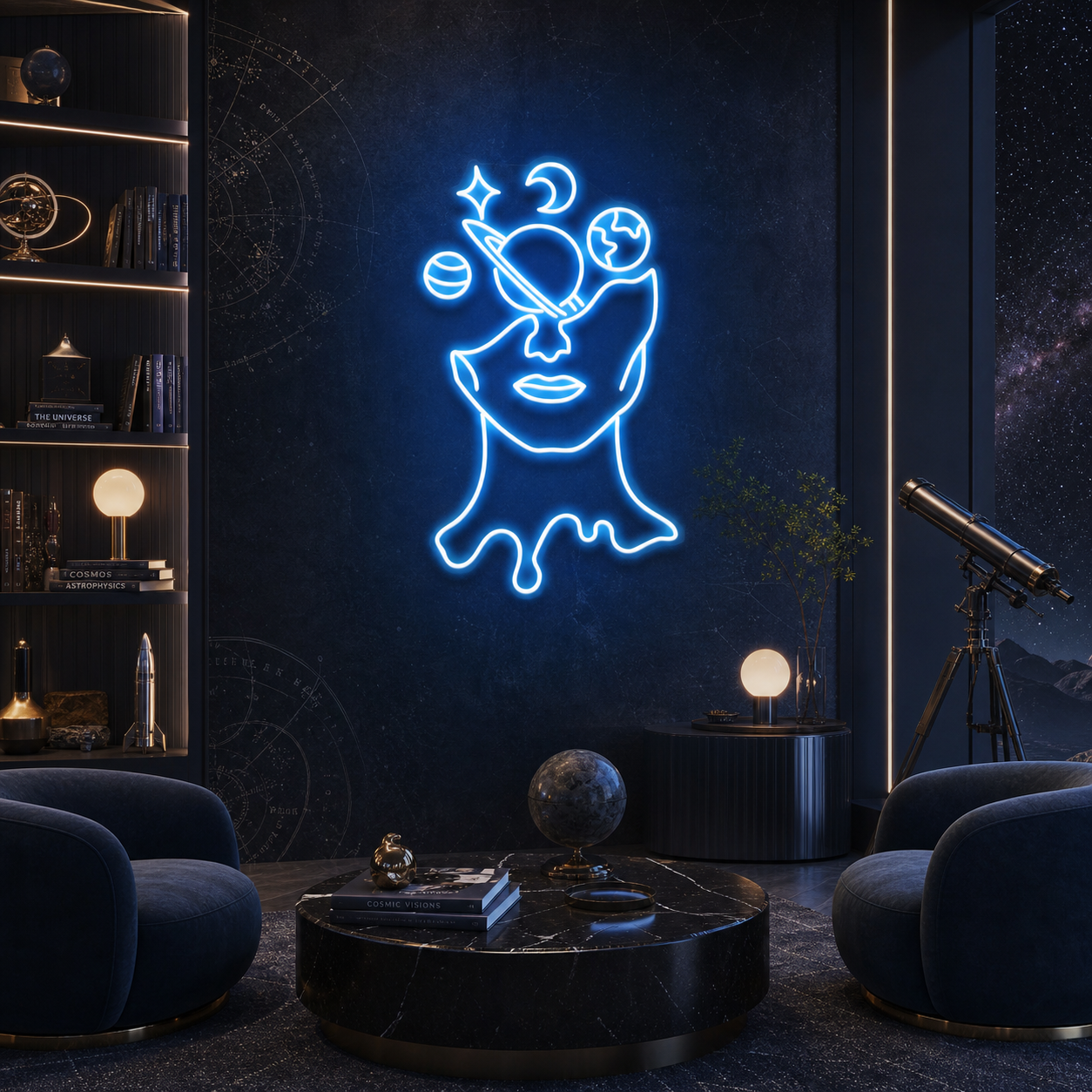 Galaxy Brain Led Neon Sign Light