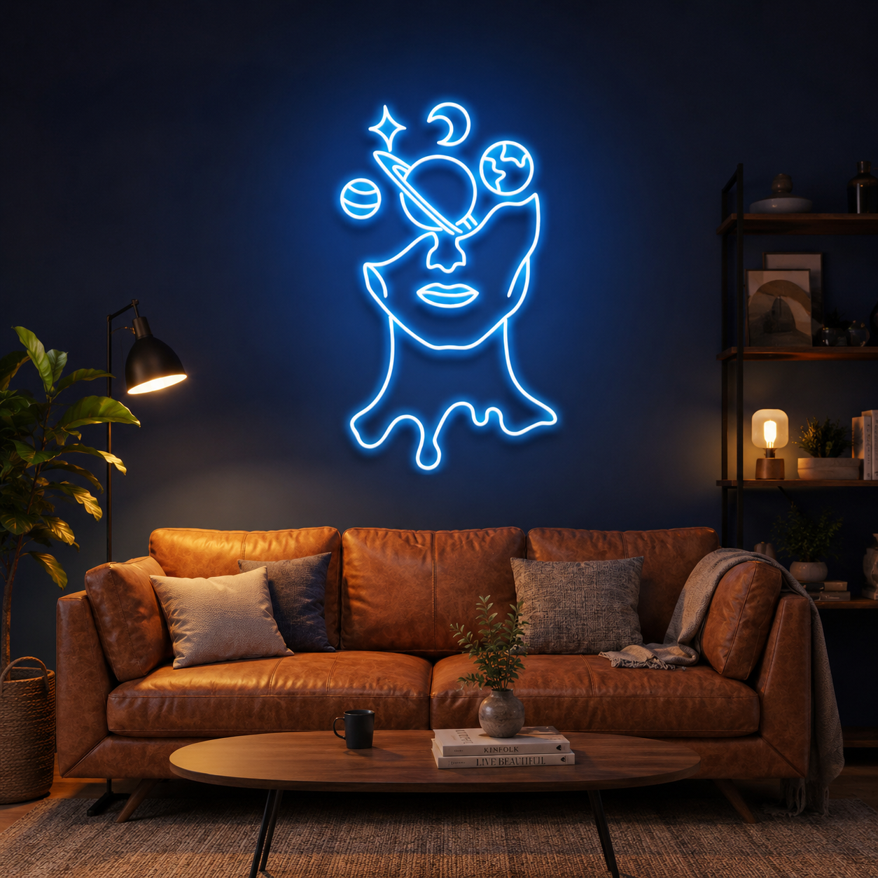 Galaxy Brain Led Neon Sign Light