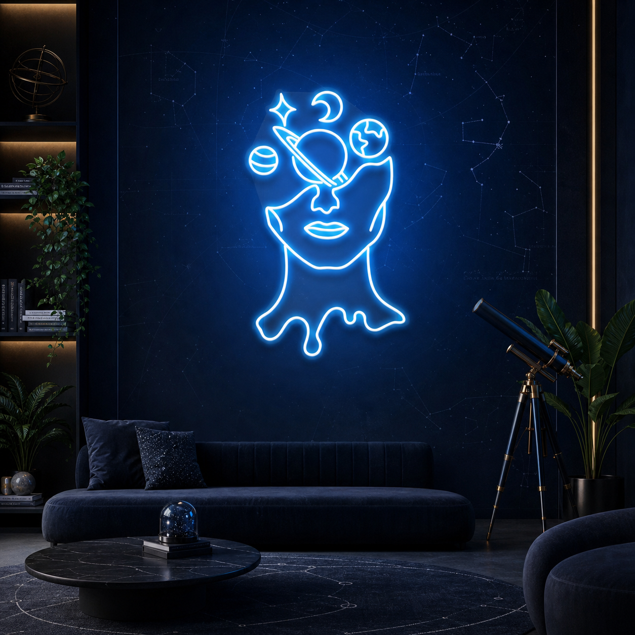 Galaxy Brain Led Neon Sign Light