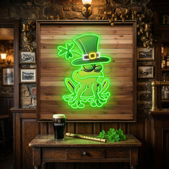 Patrick's Day Frog Wearing Hat and Sleeping Led Neon Acrylic Artwork