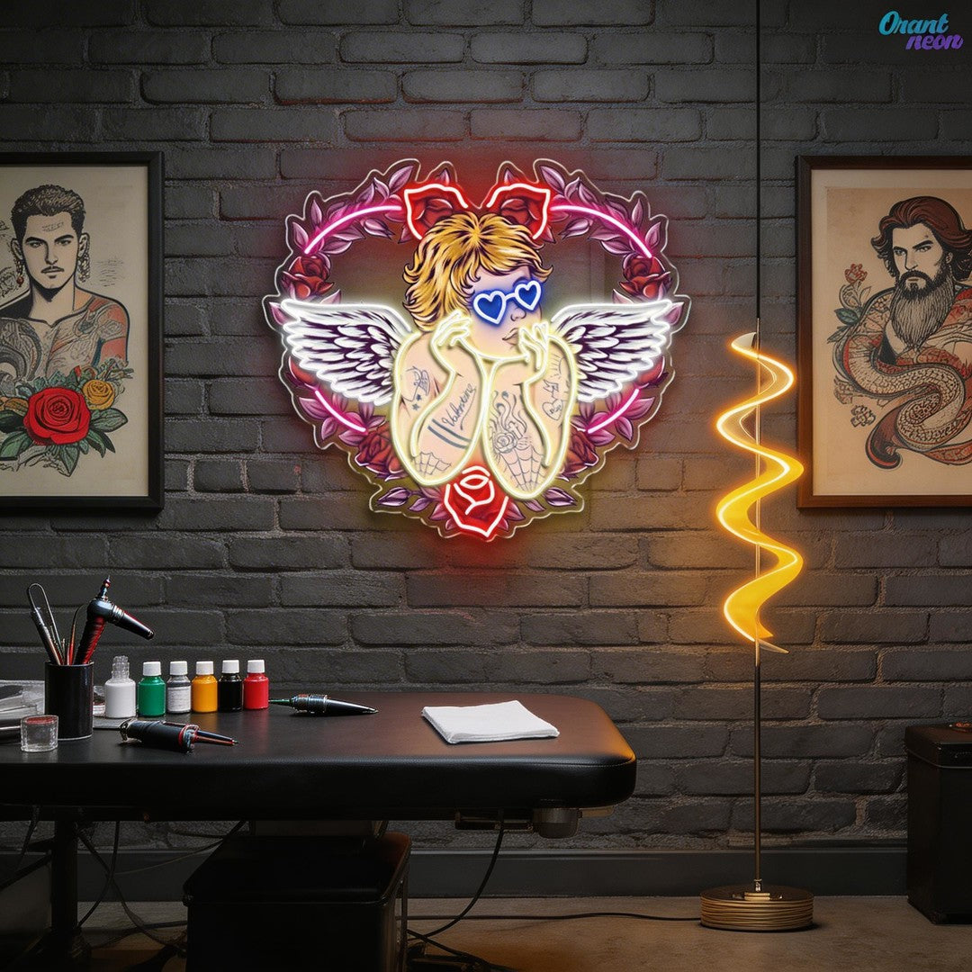 Wings of Love: See It Through Cupid’s Glasses Best Gift For Valentine Neon Sight Light Artwork