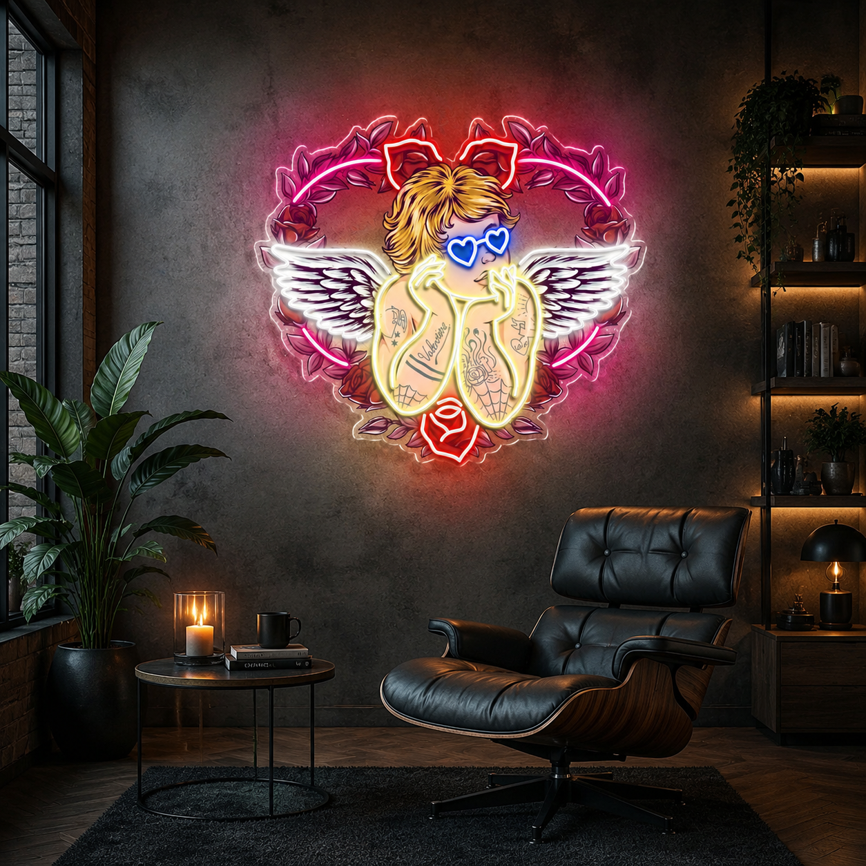Wings of Love: See It Through Cupid’s Glasses Best Gift For Valentine Neon Sight Light Artwork