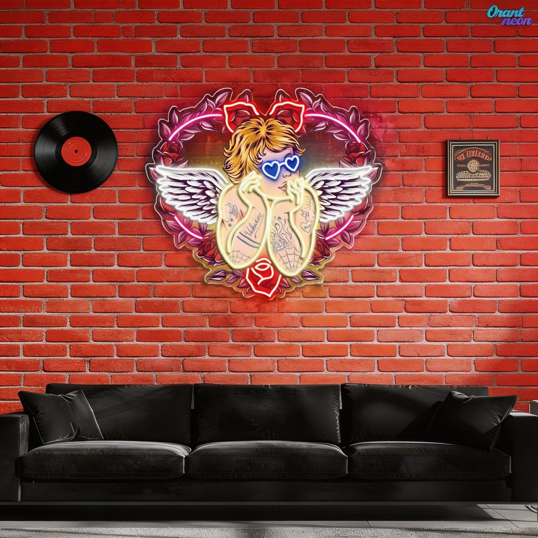 Wings of Love: See It Through Cupid’s Glasses Best Gift For Valentine Neon Sight Light Artwork