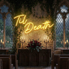 Til Death Led Neon Sign Light, Neon Sign Wedding, Neon Sign Wedding Backdrop