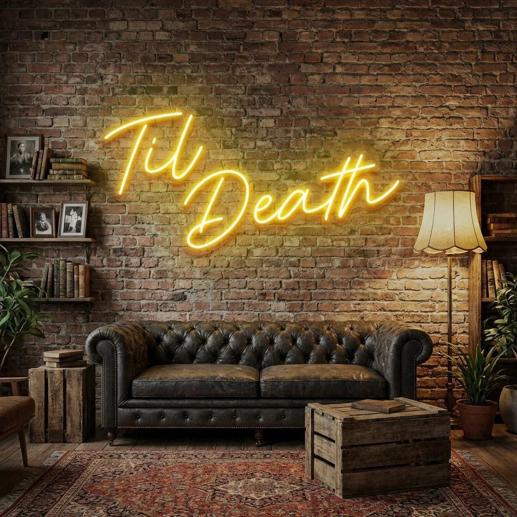 Til Death Led Neon Sign Light, Neon Sign Wedding, Neon Sign Wedding Backdrop
