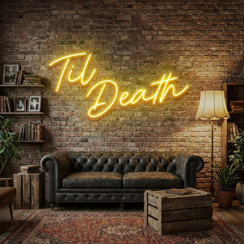 Til Death Led Neon Sign Light, Neon Sign Wedding, Neon Sign Wedding Backdrop