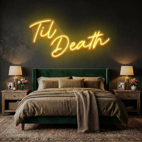 Til Death Led Neon Sign Light, Neon Sign Wedding, Neon Sign Wedding Backdrop